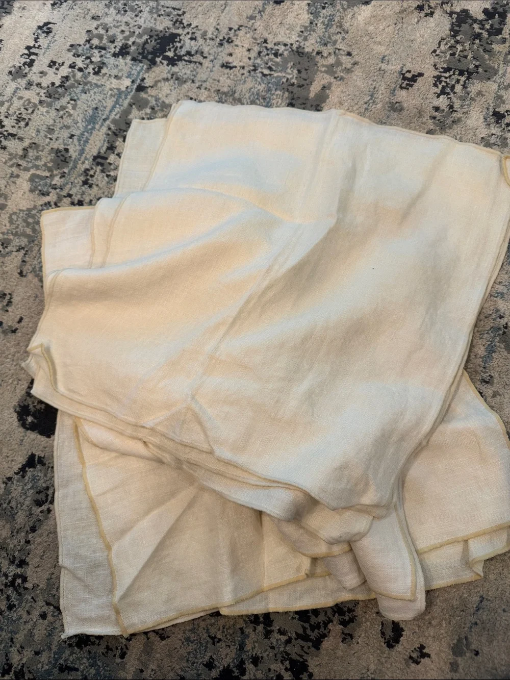 9 beautiful vintage Cream Knit Napkins